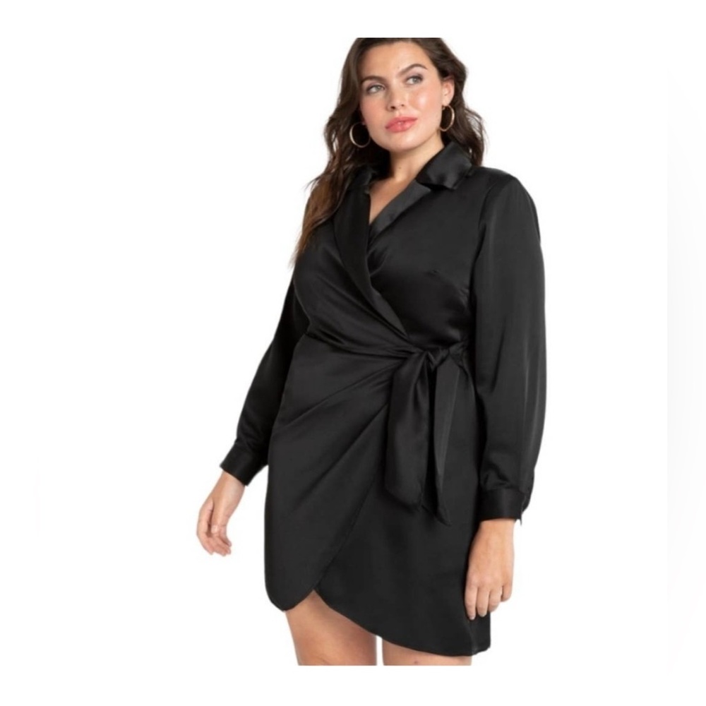 NWOT Eloquii Satin Wrap Dress - Sz 16
